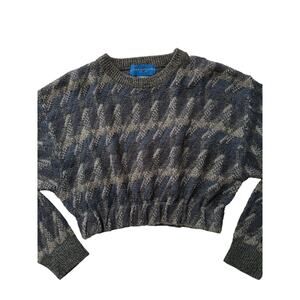Vintage reworked cropped knit sweater - size medium